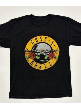 Guns N Roses Black Graphic Band Tee size Large